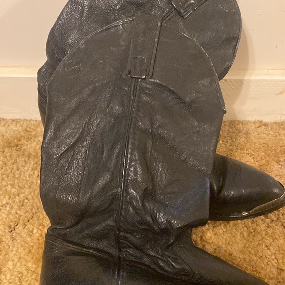 💫 Capezio Boots Black Leather Cowboy Boots - Picture 4 of 11